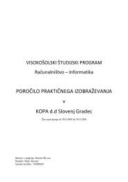 POROČILO PRAKTIČNEGA IZOBRAŽEVANJA v KOPA d.d Slovenj ...