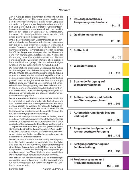 ZERSPANTECHNIK Fachbildung