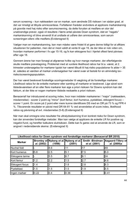 Risikovurdering i 2. trimester vedr. Downs syndrom - DFMS