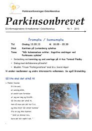 Parkinsonbrevet nr. 1 - 2013 - Norges Parkinsonforbund