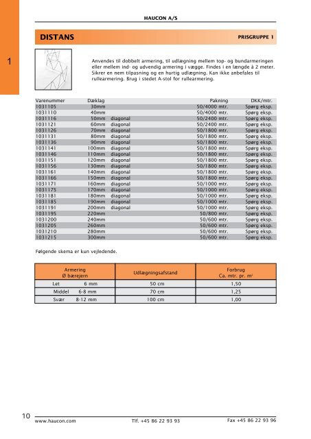 Produktkatalog januar 2010 - HauCon A/S