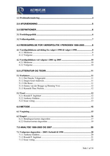 Side 1 af 34 1.1 Problemformulering ... - Altinget