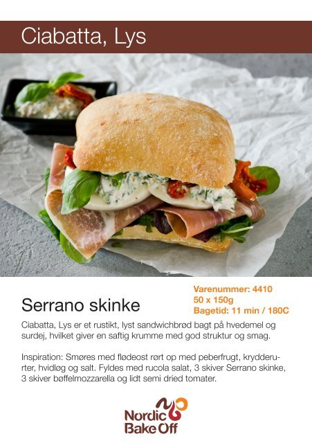 Download vores sandwichfolder her. - Nordic Bake Off A/S