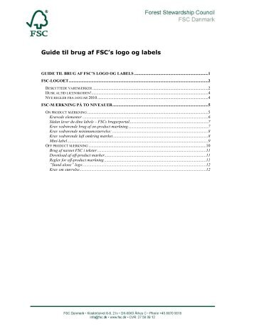 Guide til brug af FSC's logo og labels - Velkommen til Home Green ...