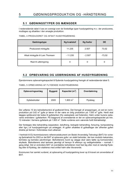 Miljøgodkendelse af minkfarmen Mariendalsvej 90, 9900 ...