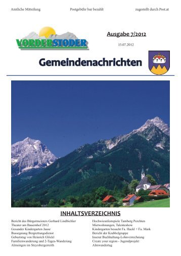 Gemeindenachrichten - Vorderstoder