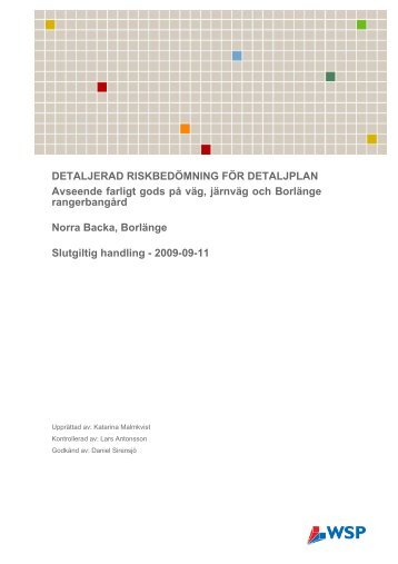 DETALJERAD RISKBEDÖMNING FÖR DETALJPLAN Avseende ...