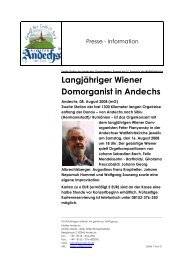 Langjähriger Wiener Domorganist in Andechs - Kloster Andechs