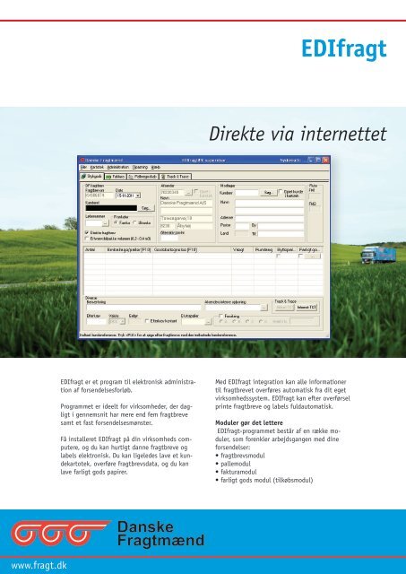 EDIfragt Direkte via internettet - Danske Fragtmænd