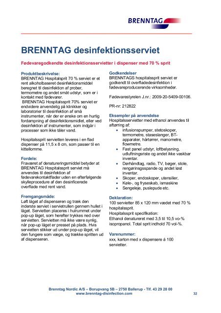 Produktoversigt - find mere information her - Brenntag Disinfection