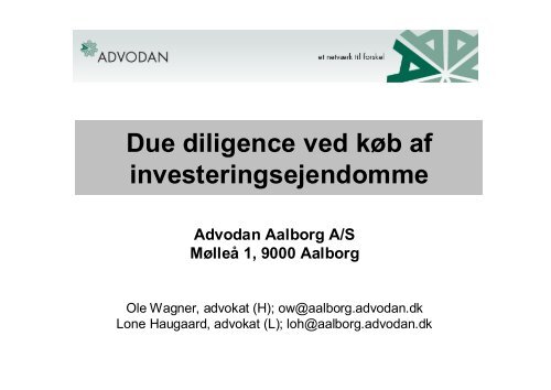 Due diligence ved køb af investeringsejendomme