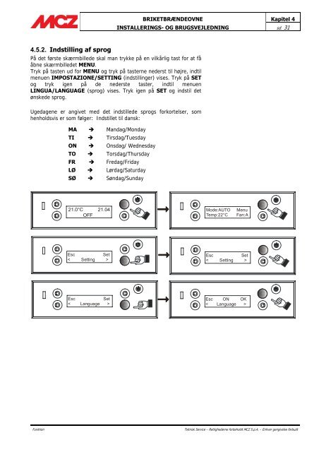 MCZ manual - Dansk VVS-Center