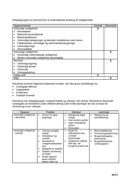 Hovedrapport Juni 2007 - Dansk Facilities Management