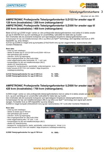 Last ned Teleslyngeanlegg fra Ampetronic - Scandec Systemer AS