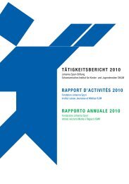 Jahresbericht 2010 - SIKJM Schweizerisches Institut für Kinder und ...