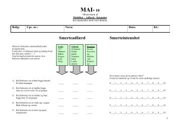 Smerteobservation MAI-10 skema