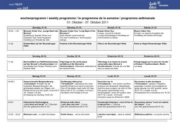 wochenprogramm / weekly programme / le programme ... - Lech-Zürs