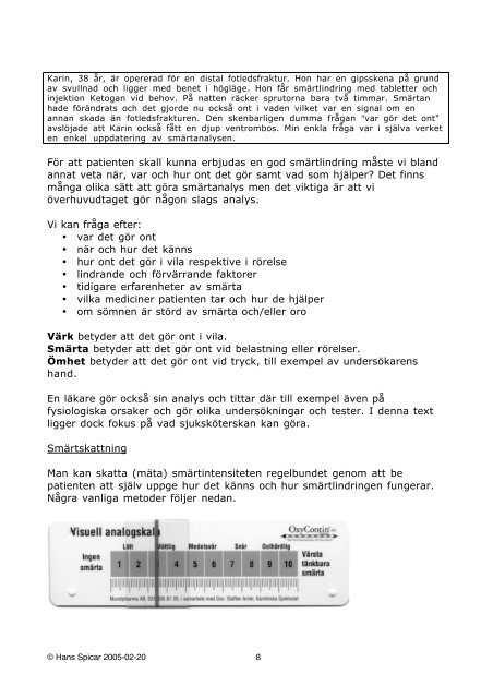 SMÄRTA OCH SMÄRTLINDRING - Res och dyk