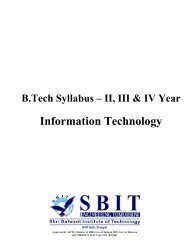 B.Tech Syllabus - Sbit.in