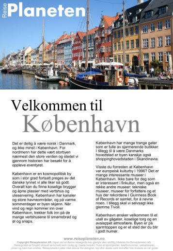København reiseguide - Reiseplaneten