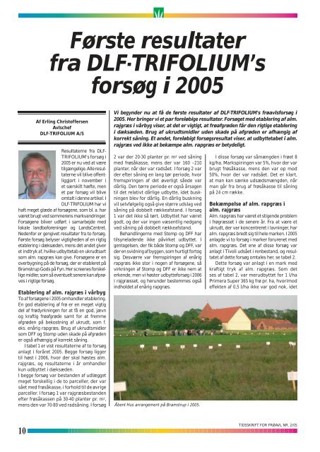 Tidsskrift for Frøavl nr. 2, oktober/november 2005 - DLF-TRIFOLIUM ...
