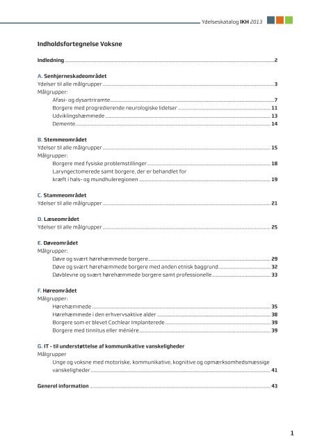 Ydelseskatalog IKH 2013 - Institut for Kommunikation og Handicap ...