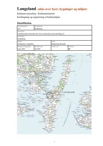 Langeland -atlas over byer, bygninger og miljøer