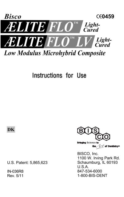 ÆLITE FLOTM ÆLITE FLOTM LV - Bisco, Inc.