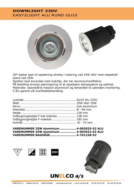 DOWNLIGHT 230V EASY2LIGHT ALU RUND GU10 - Guano Grafik