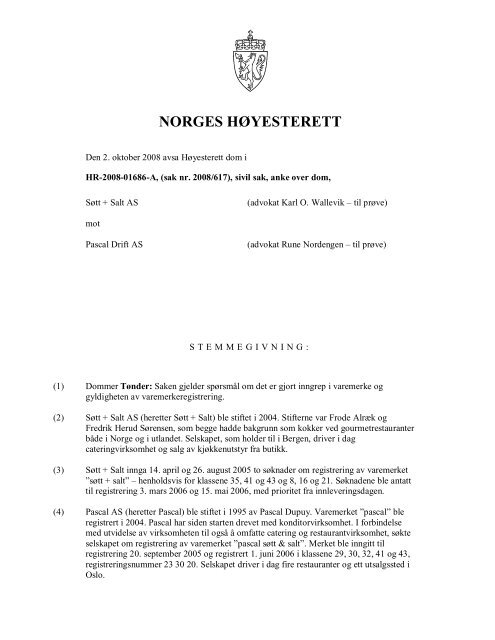 NORGES HØYESTERETT - Infomedia.no