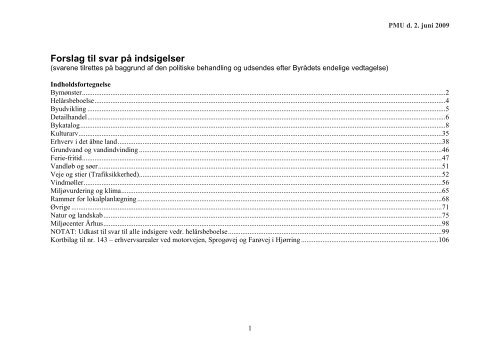 Forslag til svar på indsigelser - Kommuneplan 2009 for Hjørring ...