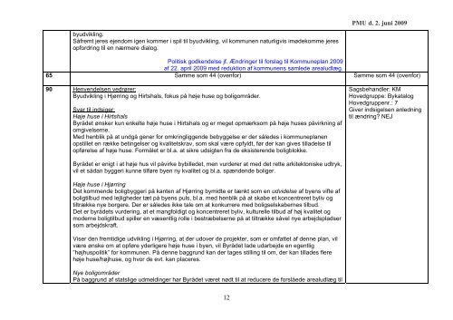 Forslag til svar på indsigelser - Kommuneplan 2009 for Hjørring ...