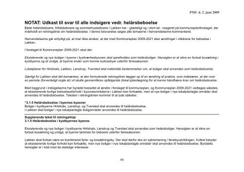 Forslag til svar på indsigelser - Kommuneplan 2009 for Hjørring ...