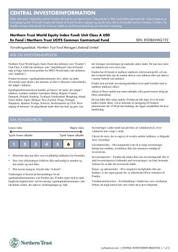 Key Investor Information: IE00B6VMQ192 - NorthernTrust.com