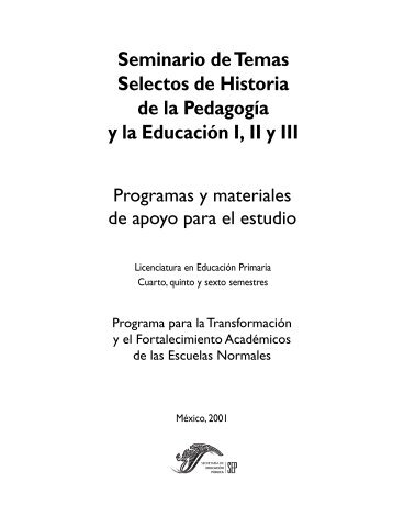 Seminario de Temas Selectos de Historia de la Pedagogía y la ...
