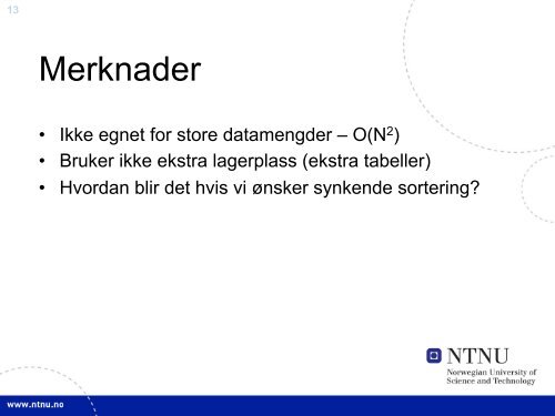 Sortering og søking - TDT4105/TDT4110 IT Grunnkurs - NTNU