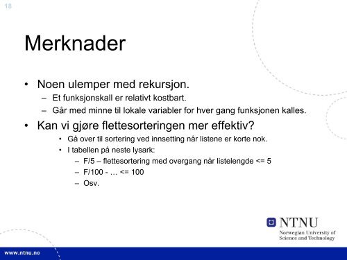 Sortering og søking - TDT4105/TDT4110 IT Grunnkurs - NTNU