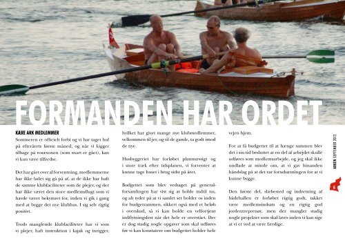 arken klubblad for amager ro- og kajakklub september 2012