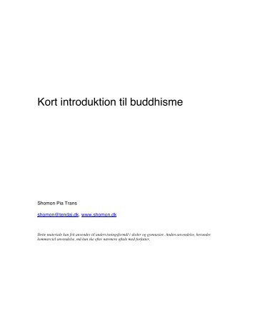 Introduktion til buddhisme, shomon-dk