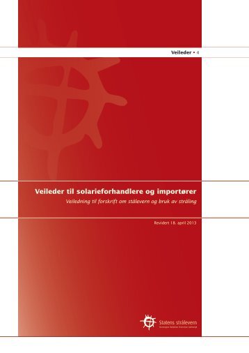 Veileder til solarieforhandlere og importører - Statens strålevern