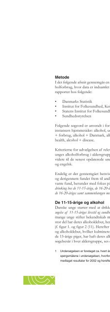 Unge og alkohol - En baggrundsrapport - Kræftens Bekæmpelse