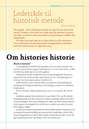 Om histories historie - Forlaget Columbus
