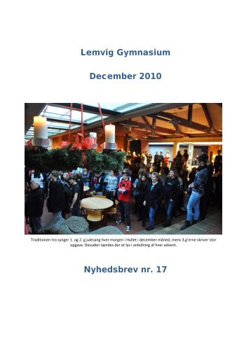 Lemvig Gymnasium December 2010 Nyhedsbrev nr. 17