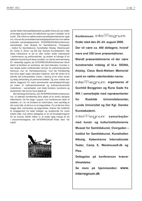 tema • INTERREGNUM - Institut for Kunst- og Kulturvidenskab ...