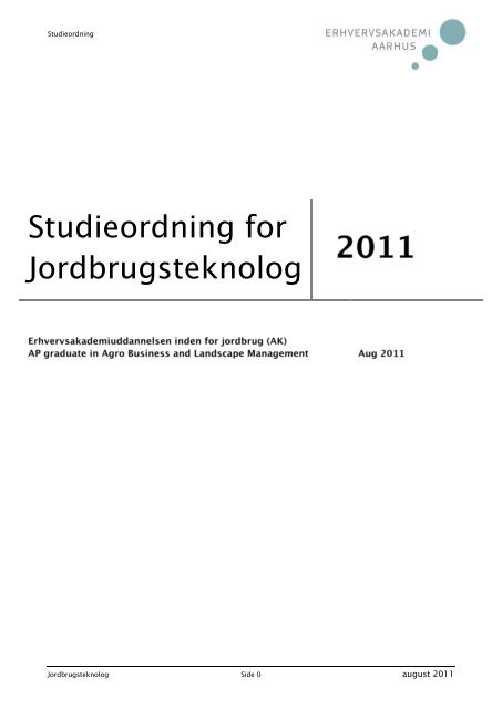 Studieordning for Jordbrugsteknolog