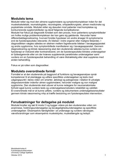 Download modulbeskrivelsen - University College Sjælland