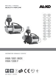 HWA 1001 INOX HWA 1300 F - AL-KO Garten + Hobby
