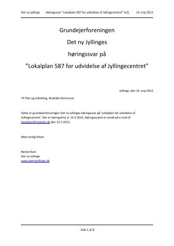 Lokalplan 587 for udvidelse af Jyllingecentret - Grundejerforeningen ...