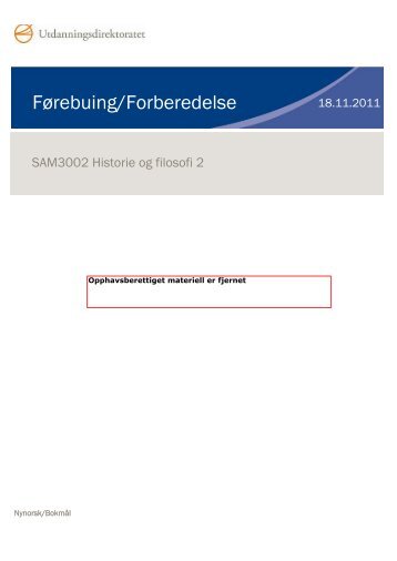 SAM3002 Historie og filosofi Forberedelse H11 - Udir.no