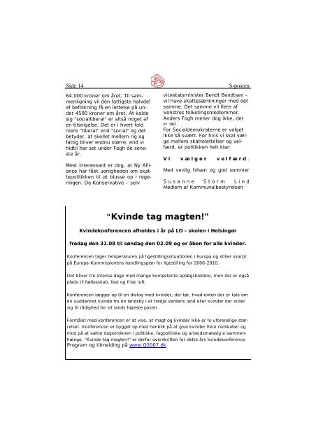 S Posten juli 2007 - Socialdemokraterne Albertslund